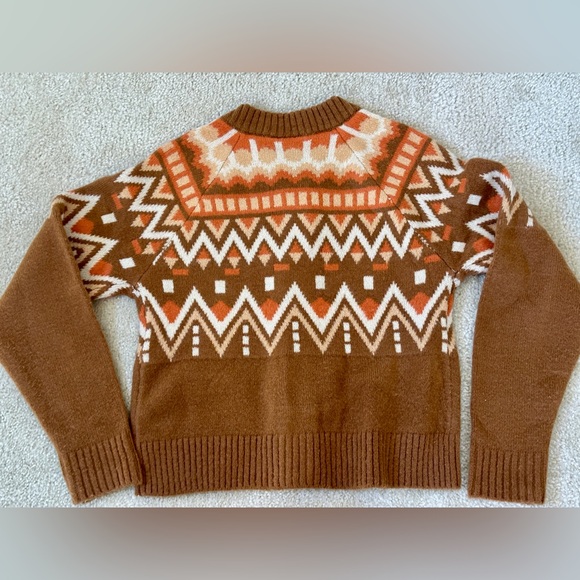 Vici Tan and Orange Knit Cardigan Sweater S - Picture 4 of 6